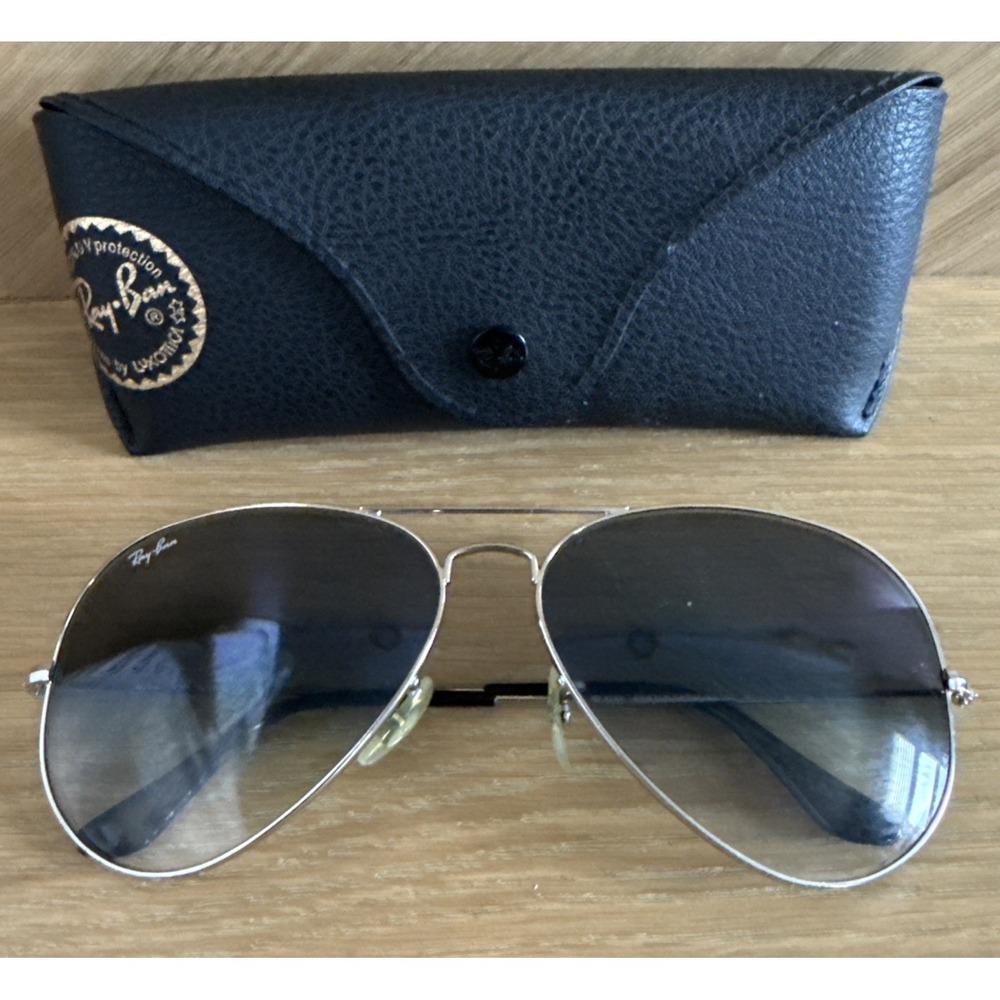 Ray Ban Aviator RB3025 003/3F Silver/Blue Gradient Lenses Sunglasses 62-14